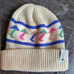 Parks Project Cream Hat with Colorful Mushroom Pattern